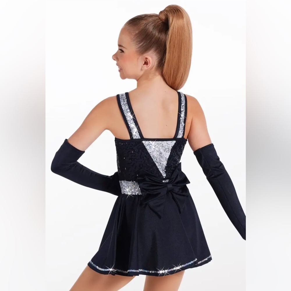 Weissman style 14156 “One Kiss” in black size LC, large child. NWOT. Dance dress